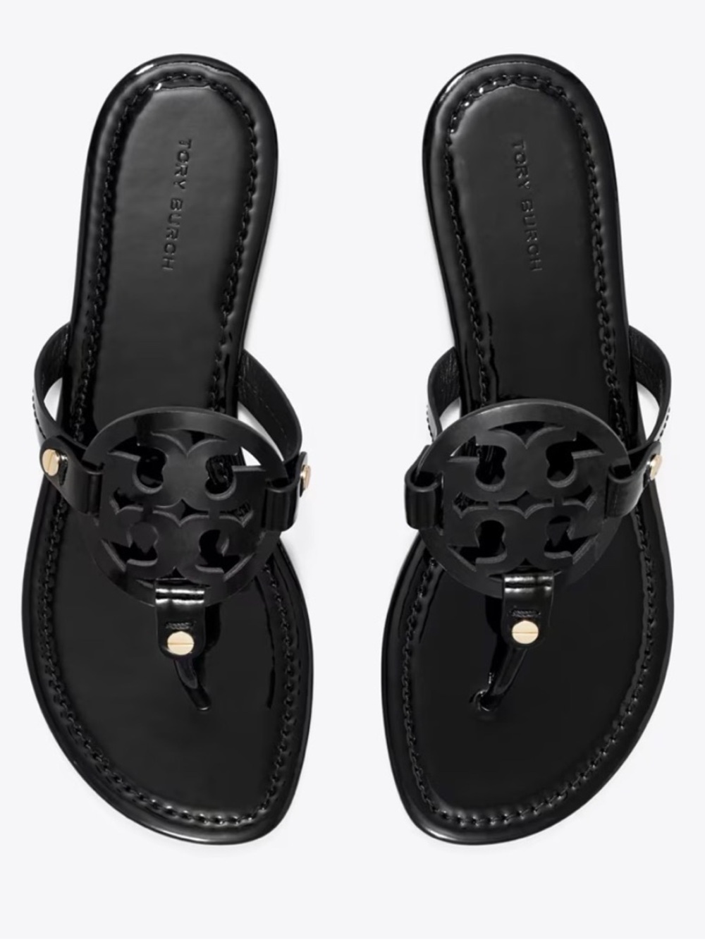 Tory Burch Miller Thong Sandals in Perfect Black size 7